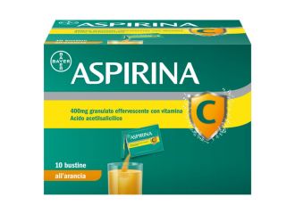 Aspirina C Antinfiammatorio e Antidolorifico per Influenza e febbre con Vitamina C 10 Buste Arancia