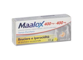 Maalox Senza Zucchero 400mg + 400mg Antiacido Aroma Limone 30 Compresse Masticabili
