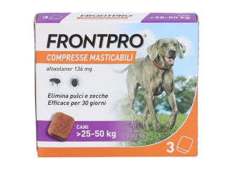 Frontpro Contro Pulci E Zecche Per Cani 25-50 Kg 3 Compresse Masticabili