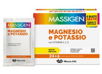 Massigen Magnesio E Potassio 24 Bustine + 6 Omaggio 