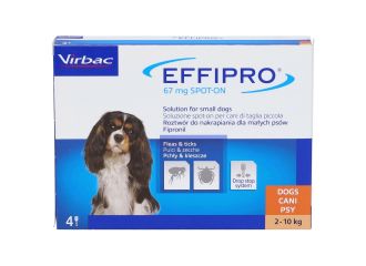 Effipro Spot-On Antiparassitario per Cani Da 2-4 Kg 4 Pipette 0,67 ml