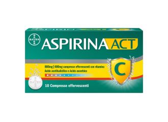 AspirinaACT C Antinfiammatorio e Antidolorifico per Febbre e Influenza con Vitamina C 10 Compresse Effervescenti