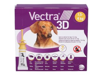 Vectra 3d Giallo Spot-On Cani Da 1,5 a 4 kg 3 Pipette Monodose