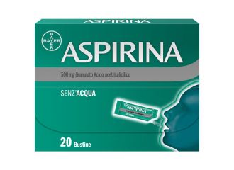 Aspirina in Granuli Senz'Acqua Antidolorifico e Antinfiammatorio contro Mal di Testa e Dolore 20 Bustine