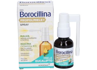  Neoborocillina Propolmiele+ Spray Integratore per il Benessere della Gola Miele Eucalipto 20 ml