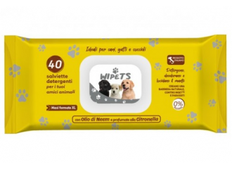 Wipets Salviette Detergenti Per Animali Olio Di Neem E Citronella 40 Pezzi