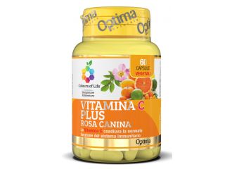 Optima Naturals Colours of Life Vitamina C Con Plus Rosa Canina Integratore Difese Immunitarie 60 Capsule