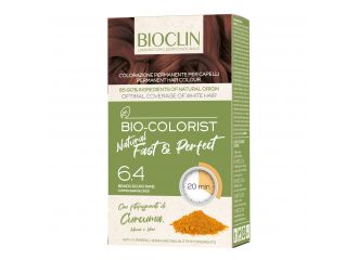 Bioclin bio color fast&perfection 6,4 biondo scuro ramato crema colorante 60 ml + rivelatore in crema 60 ml + bio color shampoo 10 ml + bio color maschera 10 ml