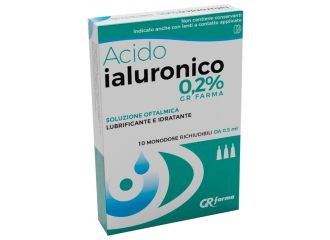 Soluzione oftalmica lubrificante e idratante acido ialuronico 0,2% 10 monodose richiudibili da 0,5 ml