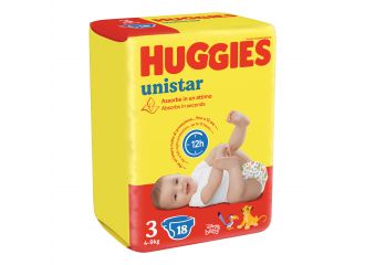 Huggies unistar base 3 pannolino 4 confezioni da 18 pezzi
