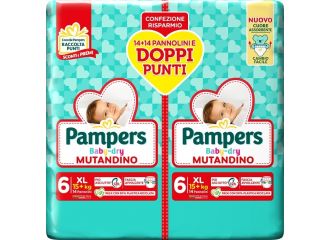 Pampers baby dry pannolino mutandina xl duo downcount 28 pezzi
