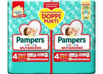 Pampers baby dry pannolino mutandina maxi duo downcount 32 pezzi