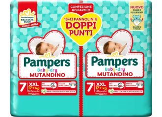 Pampers baby dry pannolino mutandina duo downcount xxl 26 pezzi