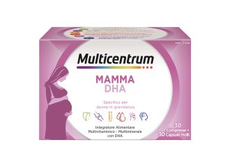 Multicentrum Mamma DHA Integratore Alimentare Multivitaminico Gravidanza 30 Compresse + 30 Capsule Molli