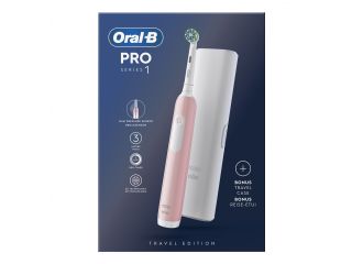 Oral-B Pro Series 1 Spazzolino Elettrico Ricaricabile Rosa con 1 Testina + 1 Custodia da Viaggio