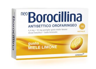 Neoborocillina antisettico orofaringeo 16 pastiglie limone miele