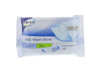 Tena Wet Wash Glove Guanti Per La Pulizia Quotidiana Del Corpo 8 Pezzi