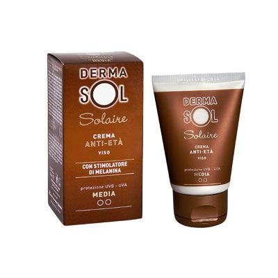 Dermasol solaire crema viso protezione media stimolatore dell'abbronzatura 50ml