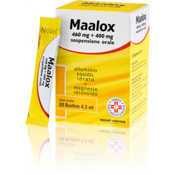 Maalox os 20 Bustine 460mg+400mg