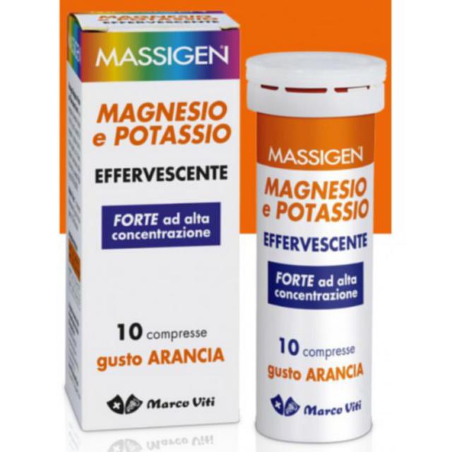 Massigen magnesio e potassio 10 compresse effervescenti