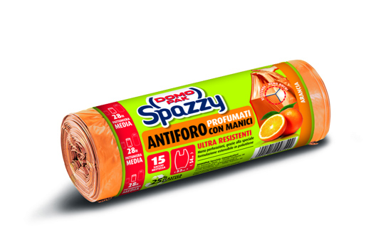 DOMOPAK - Spazzy Arancia - 15 Sacchetti Antiforo Per Raccolta Differenziata