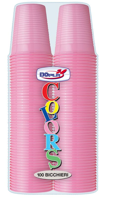 DOPLA BICCHIERI 200CC 100PEZZI ROSA