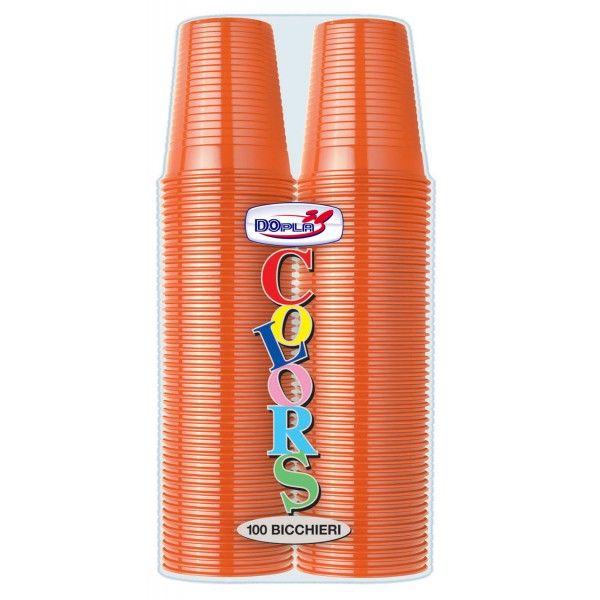 DOPLA BICCHIERI 200CC 100PEZZI ARANCIO