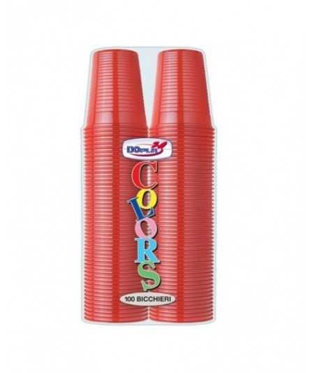 DOPLA BICCHIERI 200CC 100PEZZI ROSSI