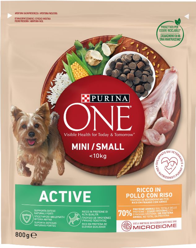 PURINA ONE MY DOG 800GR ACTIVE POLL/RISO