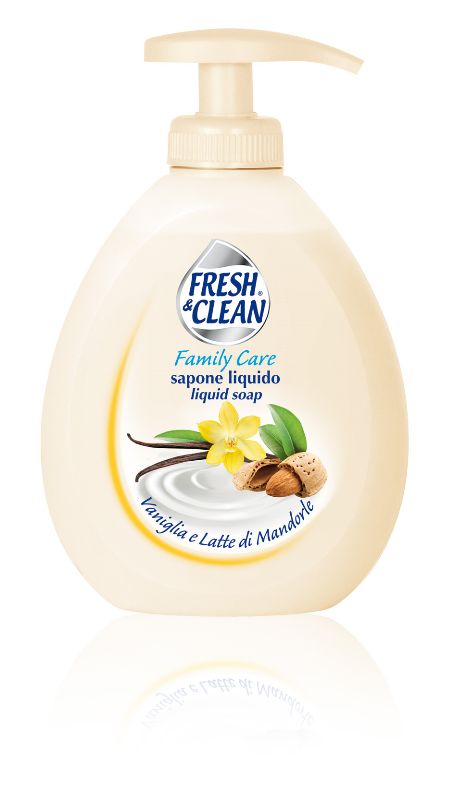 FRESH & CLEAN - Family Care - Sapone liquido alla Vaniglia e Latte di Mandorle 300 ml