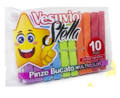 VESUVIO PINZE BUCATO MULTICOLOR 10PEZZI