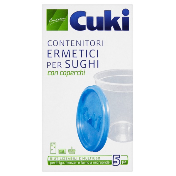 Cuki - Contenitore Ermetico Riutilizzabile Per Sughi - 5 Contenitori