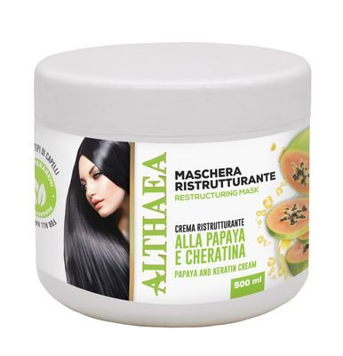 ALTHAEA - Maschera ristrutturante con cheratina e papaya 500 ml