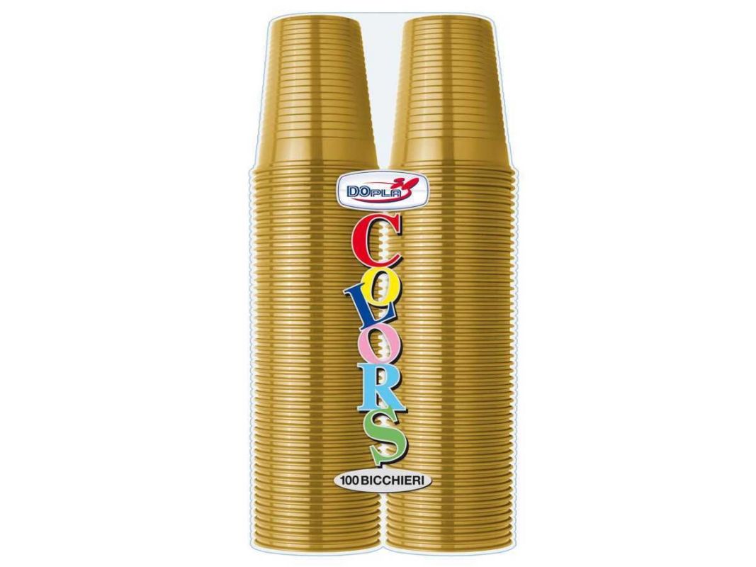 DOPLA BICCHIERI 200CC 100PEZZI ORO