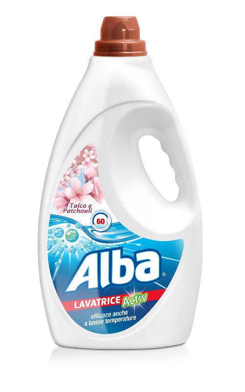 ALBA - Active - Detersivo Liquido Lavatrice 60 Lavaggi - Talco E Patchouli 3 L