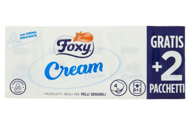 FOXY FAZZOLETTI 10PEZZI 4V C/CREMA IDRATAN