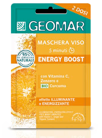 Geomar - Energy Boost - Maschera viso illuminante e energizzante 2 dosi