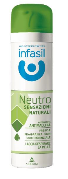INFASIL - Neutro Sensazioni naturali - Deodorante Spray 150 ml con Olio essenziale
