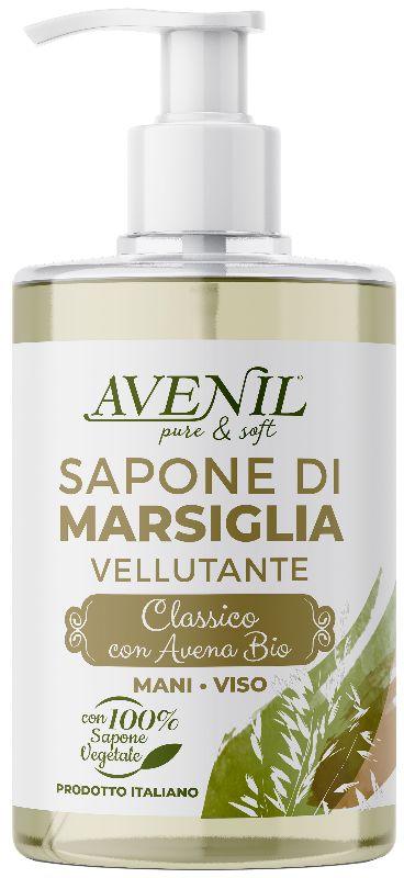 AVENIL - Pure &amp; Soft - Sapone Di Marsiglia Vellutante Classico Con Avena Bio 500 Ml