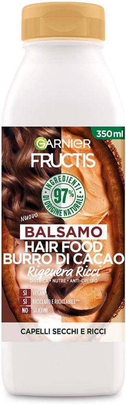 Fructis - Hair Food Burro di cacao - Balsamo rigenera ricci 350 Ml