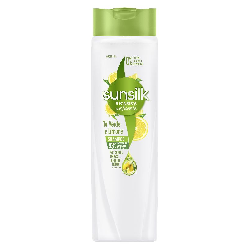 Sunsilk - Ricarica Naturale Tè Verde E Limone - Shampoo Per Capelli Grassi 250 Ml