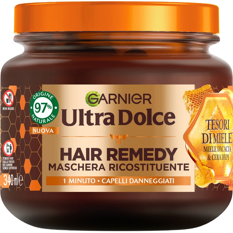 GARNIER - Ultra Dolce Hair Remedy Tesori Di Miele - Maschera Ricostituente Per Capelli Danneggiati 340 Ml