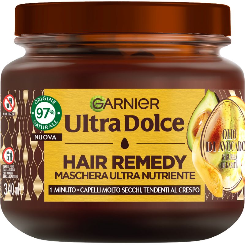 GARNIER - Ultra Dolce Hair Remedy Olio Di Avocado &amp; Burro Di Karitè - Maschera Ultra Nutriente 340 Ml