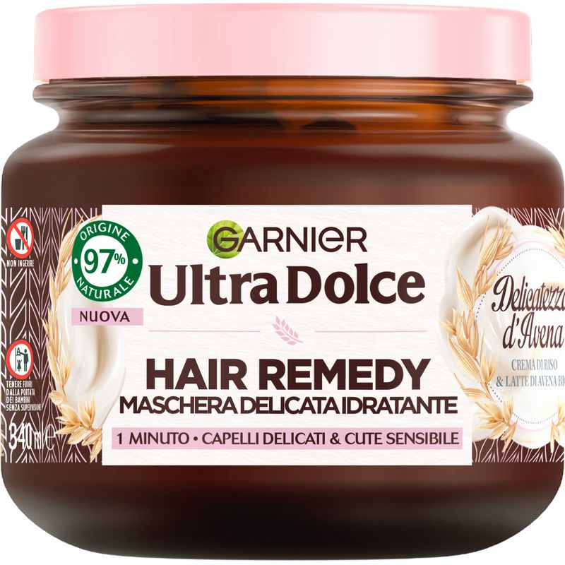 GARNIER - Ultra Dolce Hair Remedy Delicatezza D'Avena - Maschera Idratante Per Capelli Delicati 340 Ml