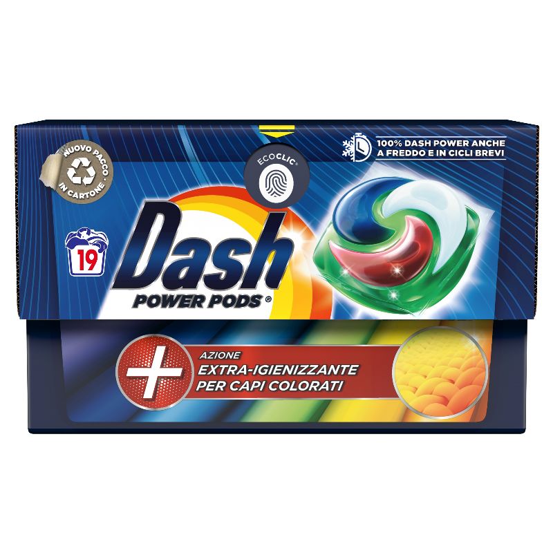 DASH Power Pods Azione Extra Igienizzante Per Capi Colorati Detersi...
