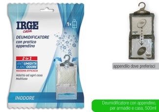 IRGE - Inodore - Deumidificatore Con Appendino 500 Ml
