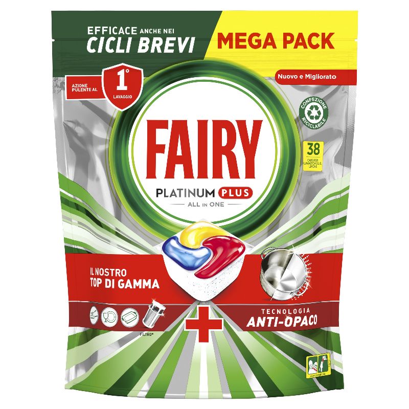 FAIRY PLATINUM PLUS CAPS 38PEZZI LIMONE