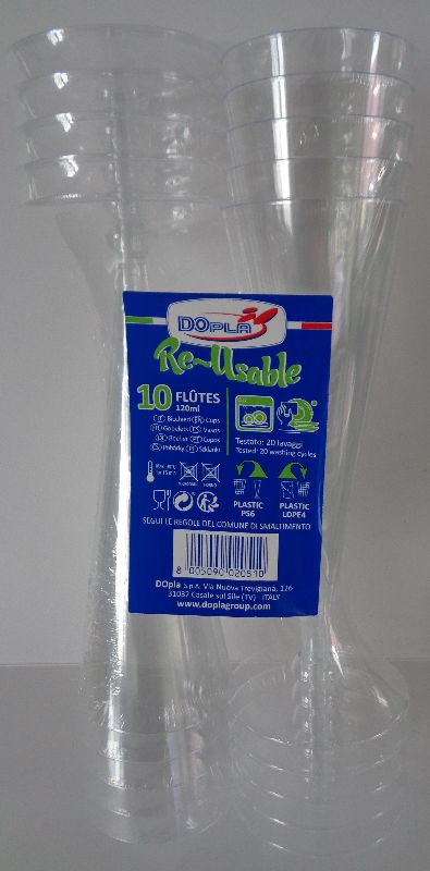DOPLA BICCHIERI FLUTES 10PEZZI TRASPARENTI