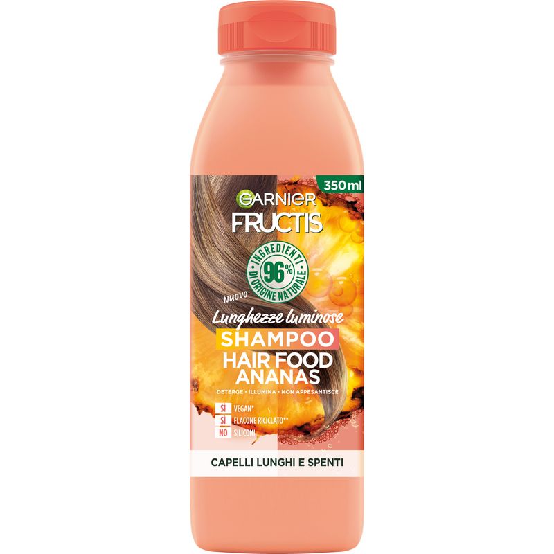 Fructis - Hair Food Ananas - Shampoo Per Capelli Lunghi E Spenti 350 Ml