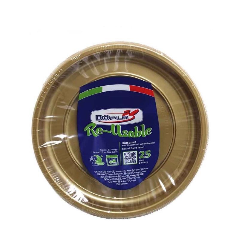 DOPLA PIATTI PIANI 25PEZZI ORO